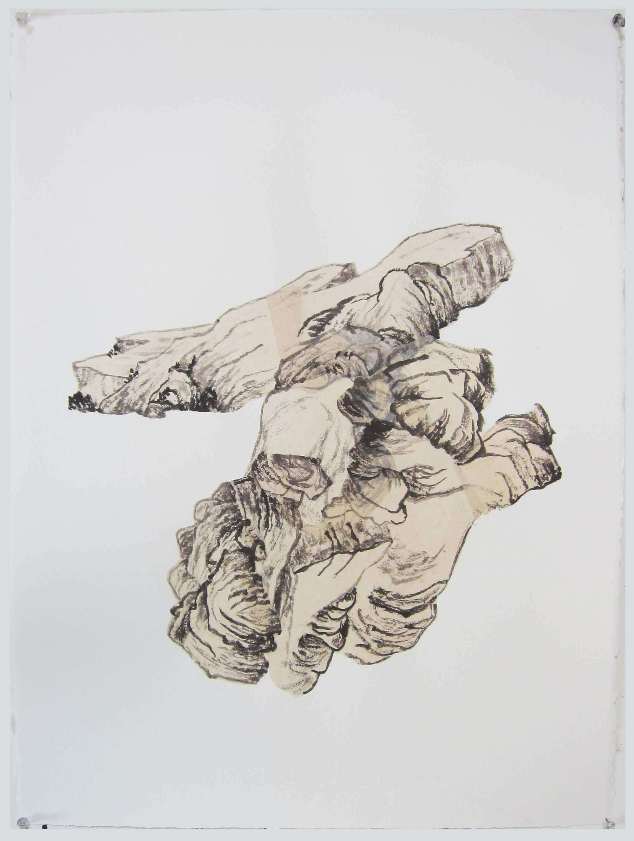   Collage: ink, rice paper, Arches paper  