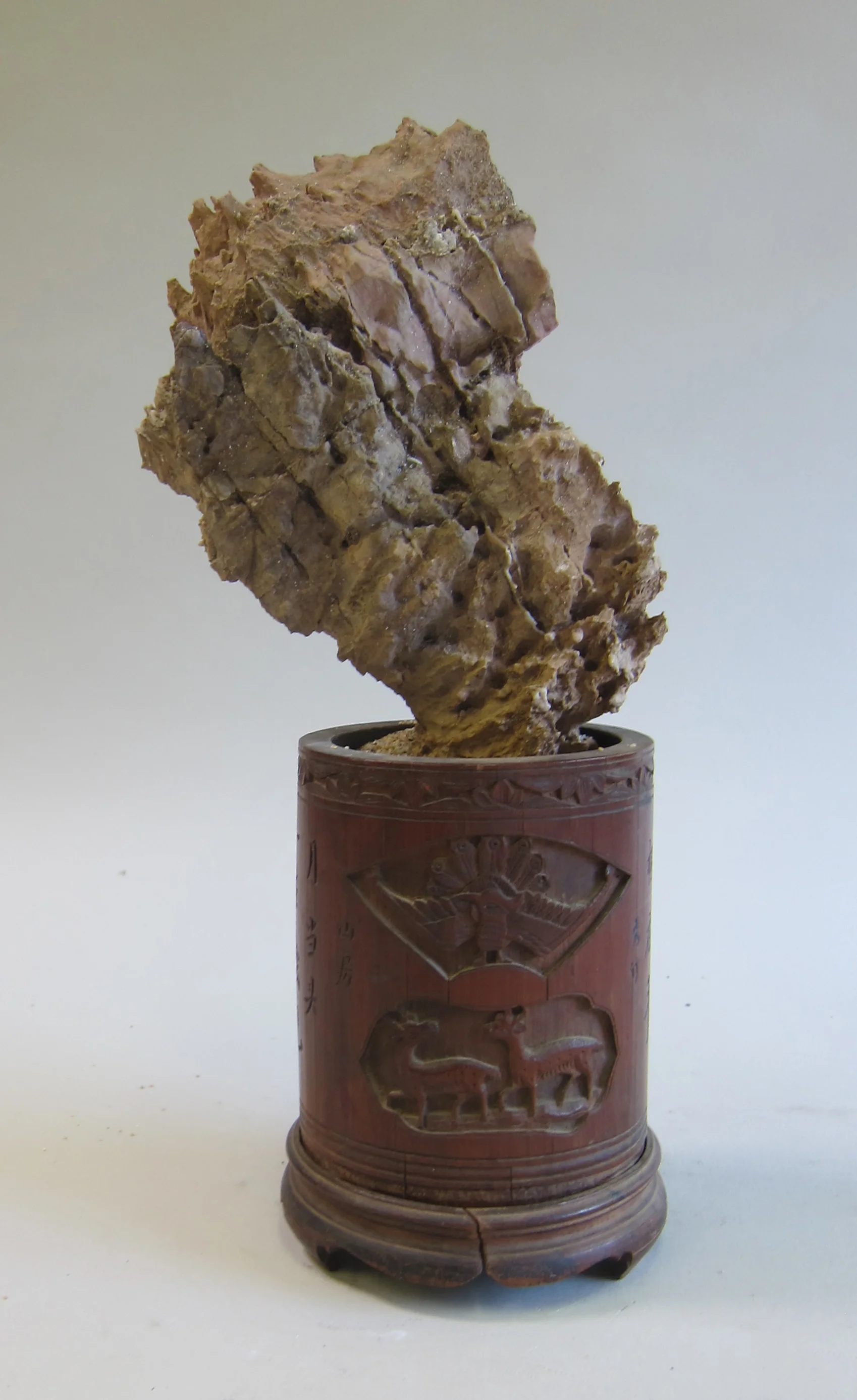   Mojave desert stone, bamboo brush holder.&nbsp;  