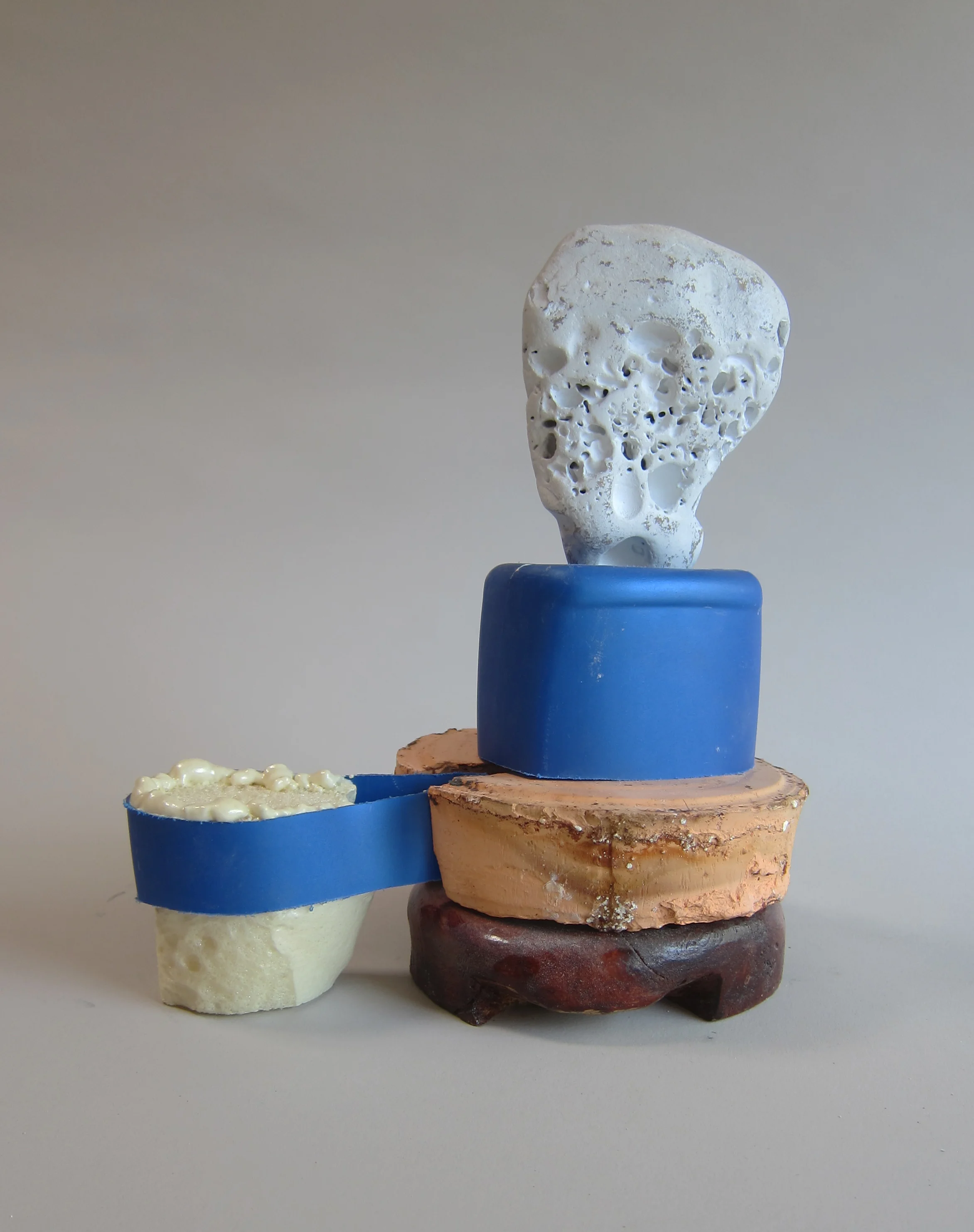   Atlantic ocean beach stone, plastic, paint, wood, Urethane foam.&nbsp;  