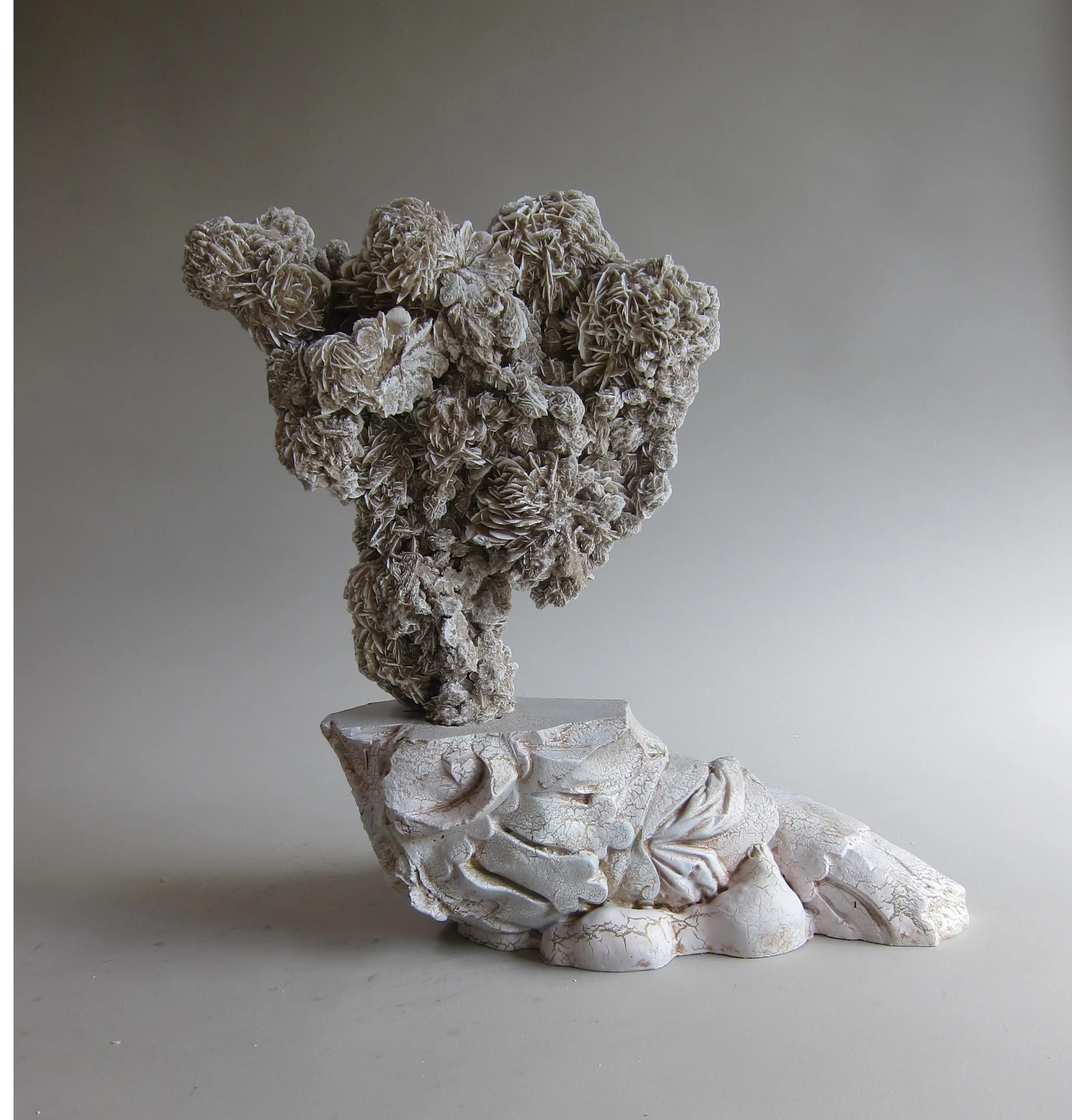   Desert rose stone, plaster, foam, paint  