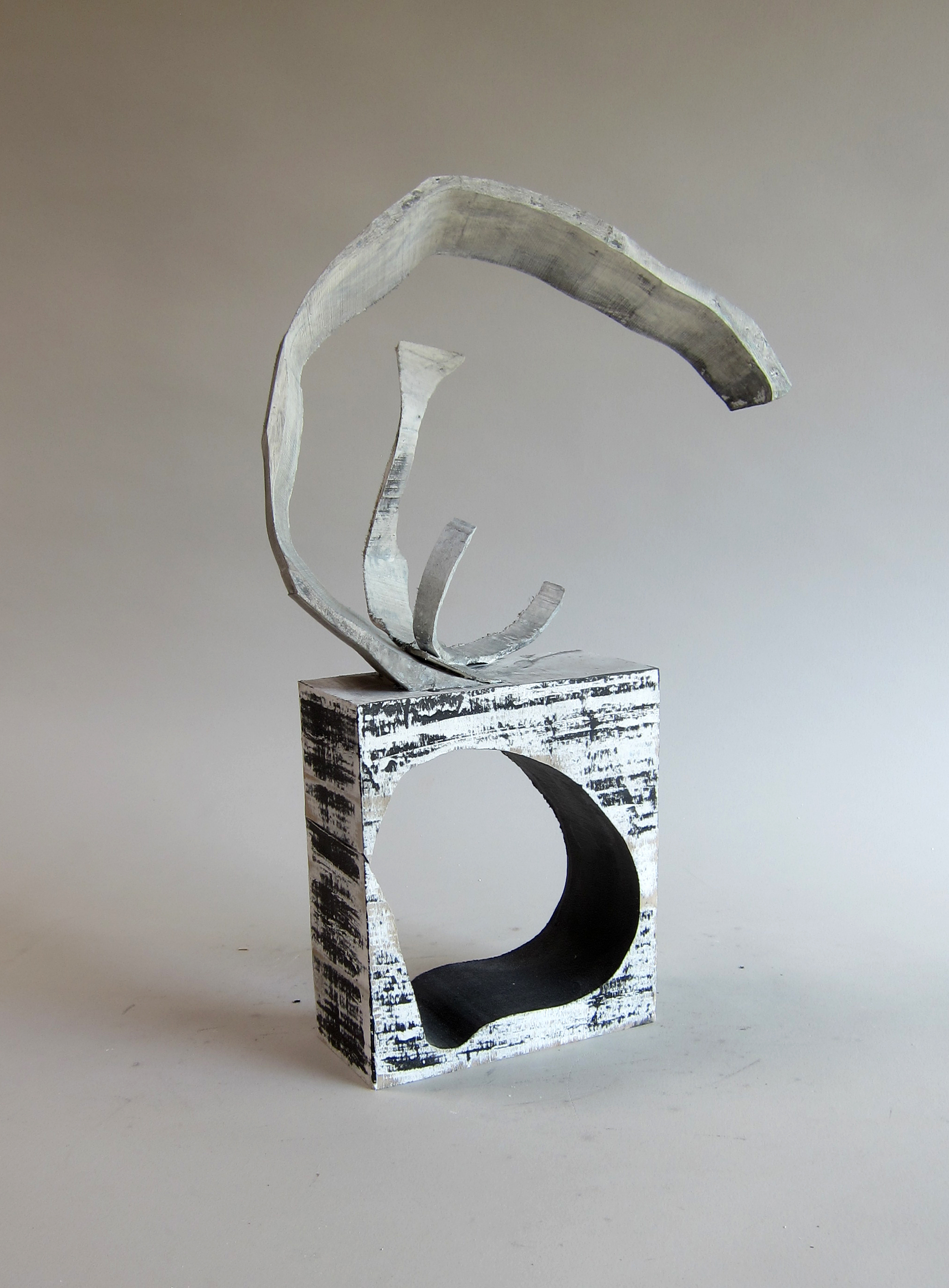   Recycled wood, India ink, paint  