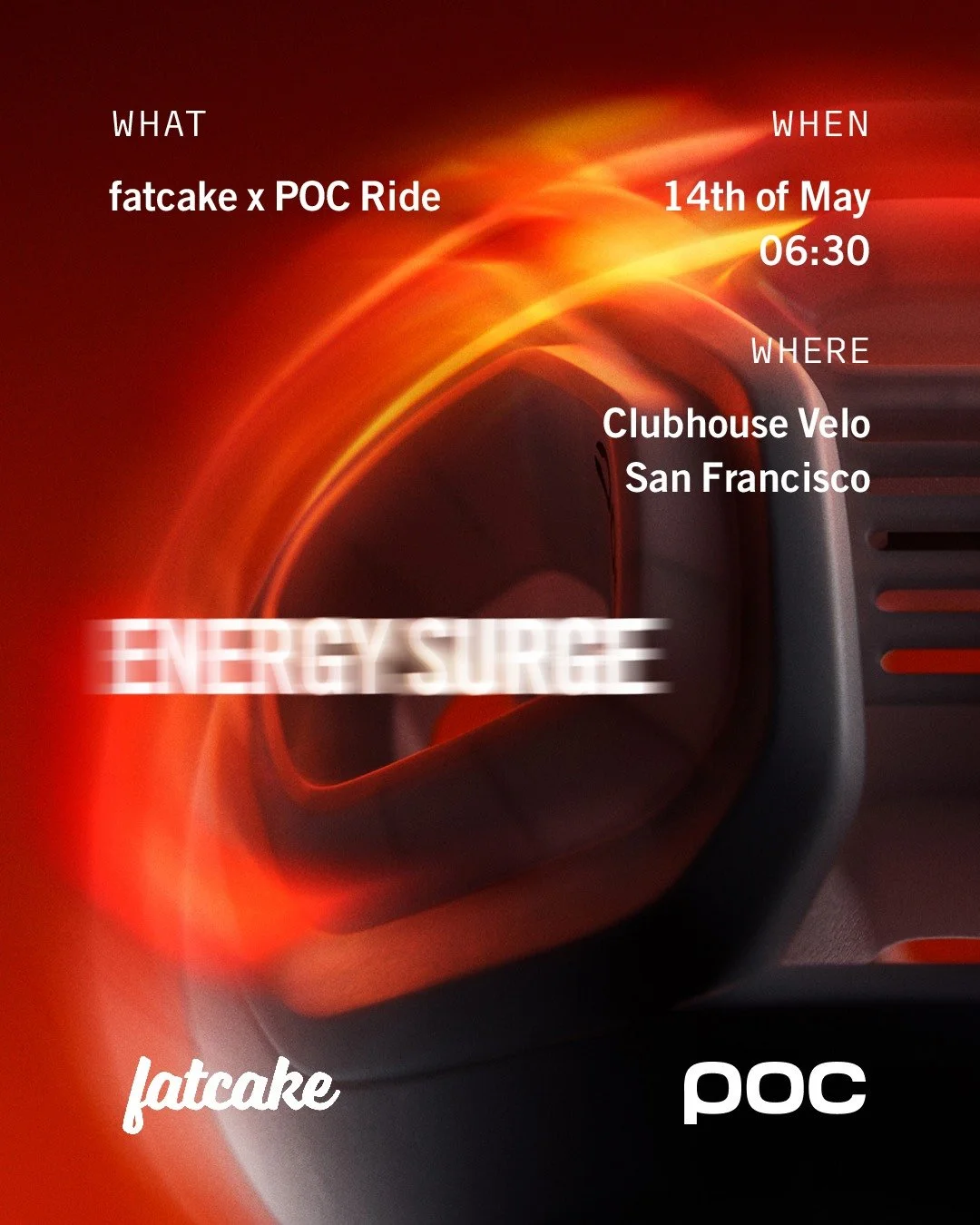 fatcake x POC: Tomorrow, Thursday 5/14 &mdash; roll out 6:30am from the Conservatory of Flowers. Route in our Strava club.

Huge thanks to @pocsports for the Amidal helmet demo and to @clubhousevelo for opening up their space &mdash; we'll wrap there