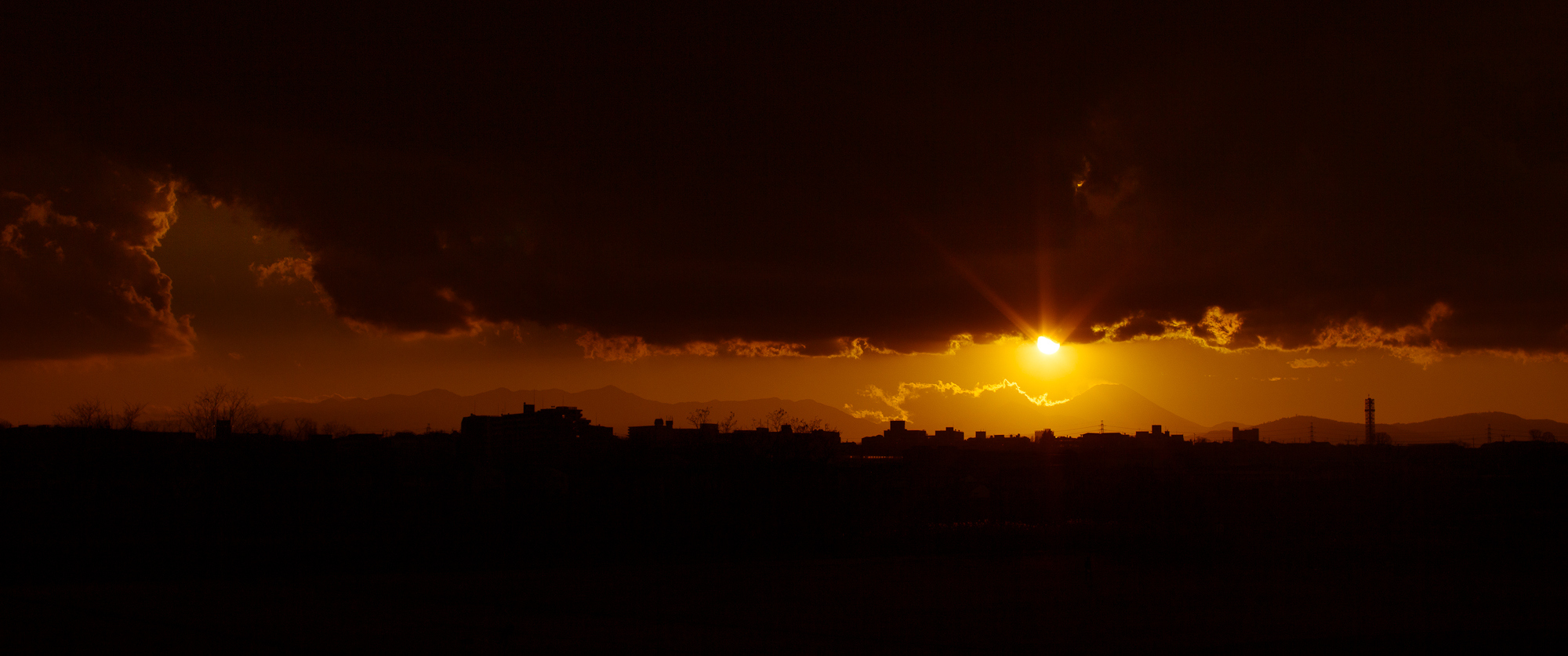 Mt. Fuji Sunset from tamagawa