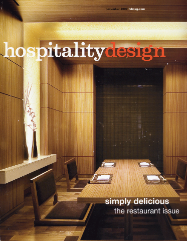 Oulu Bar &amp; EcoLounge (designed by Dennie), was written about in Hospitality Design Magazine, by Tara Mastrelli, in the November 2007 Issue, pg 75.