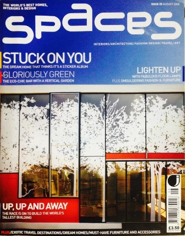 Oulu Bar &amp; EcoLounge (designed by Dennie), was the featured in Spaces Magazine, by Fergus McShane, in the August 2008 Issue, pgs. 90-91.