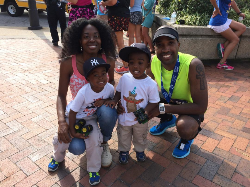 My family post race. Left to Right: Keisha, Corey, Sean, Me