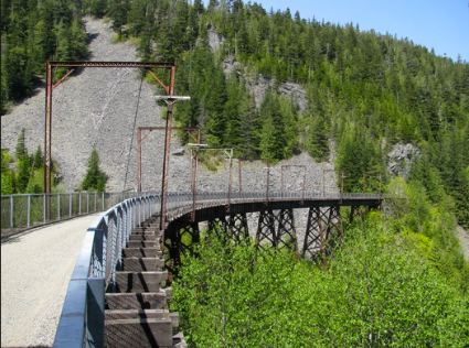One of several trestle bridges along the course
