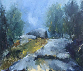 Squam Rock Night, 20x23, 2022
