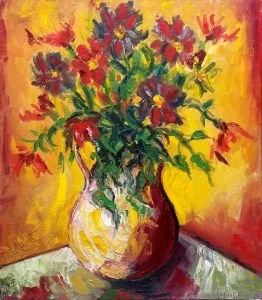 Cadmium Flowers, 20x23, 2024 