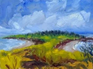 Small Point, Navy Road 8, 9x12, 2024, oil on wood panel