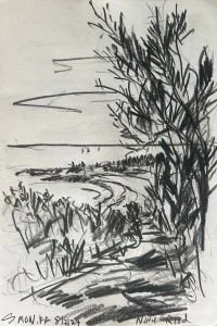 Small Point, Navy Road 2, 6.5x9.75, 2024, pencil on paper