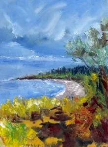 Small Point, Navy Road 7, 9x12, 2024, oil on wood panel