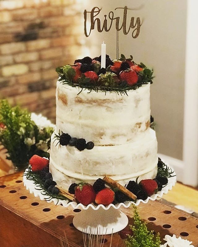 Celebrated my dear sister's 30th birthday tonight with a candlelight dinner under twinkle lights in my backyard. This homemade cake was definitely my favorite detail from the party!