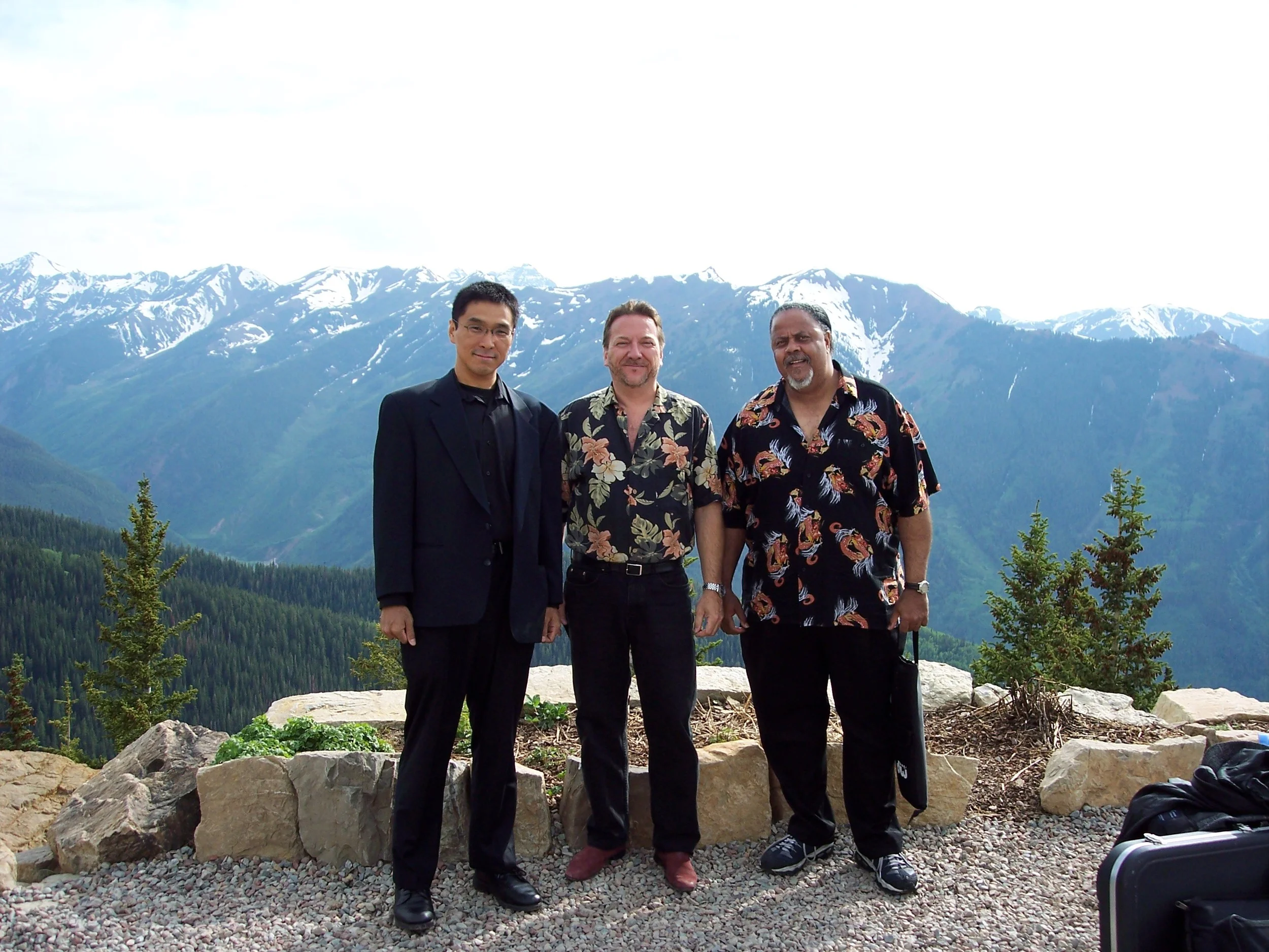 コロラド州アスペンにて Eddy Clearwater Band 左から Shoji, Mark Wydra, Merle Perkins