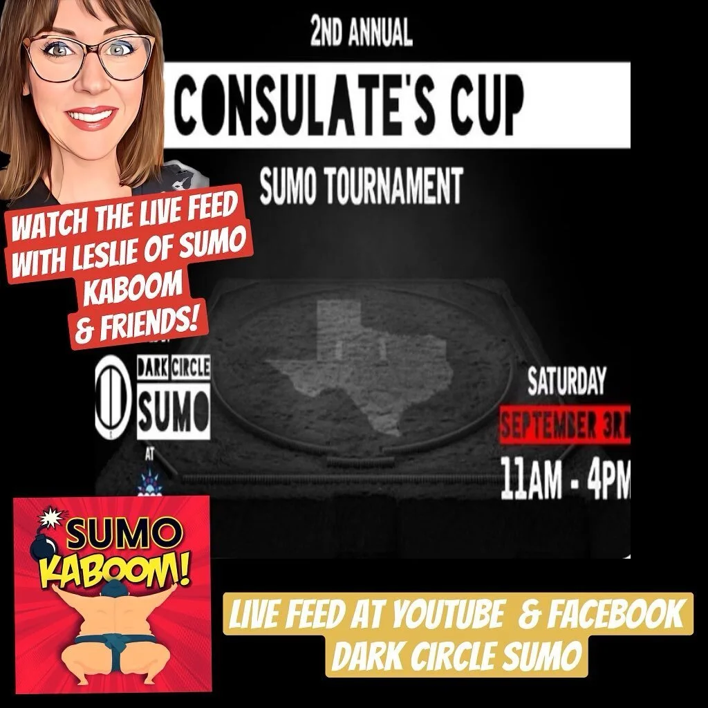 Ready for some sumo? Watch Saturday&rsquo;s Consulate Cup livestream here: https://youtu.be/47Wc_HfNA4M. For awesome US sumo wrestling and Leslie&rsquo;s best sumo commentary. In Austin, TX with @darkcircle_sumo @grandsumobreakdown, @sumopunx @honusu