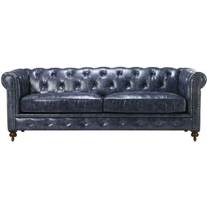 Blue Leather Chesterfield Sofa Questnyc Blue Leather Chesterfield Sofa, Navy Leather Sofa