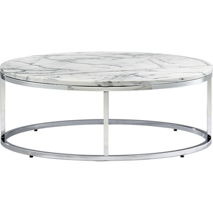 Round Chrome Coffee Table With Marble, Chrome Round Coffee Table