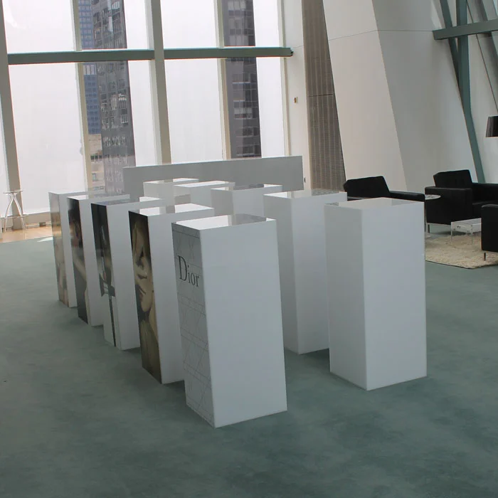 WHITE ACRYLIC PEDESTAL — rentquestnyc