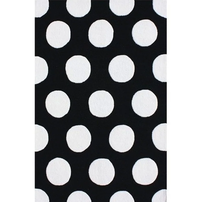 BLACK & WHITE POLKA DOT RUG — rentquestnyc