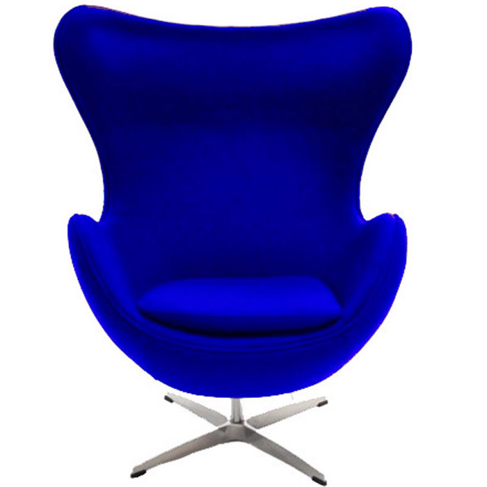 Inner Egg Chair In Blue Fabric, Blue Egg Chair