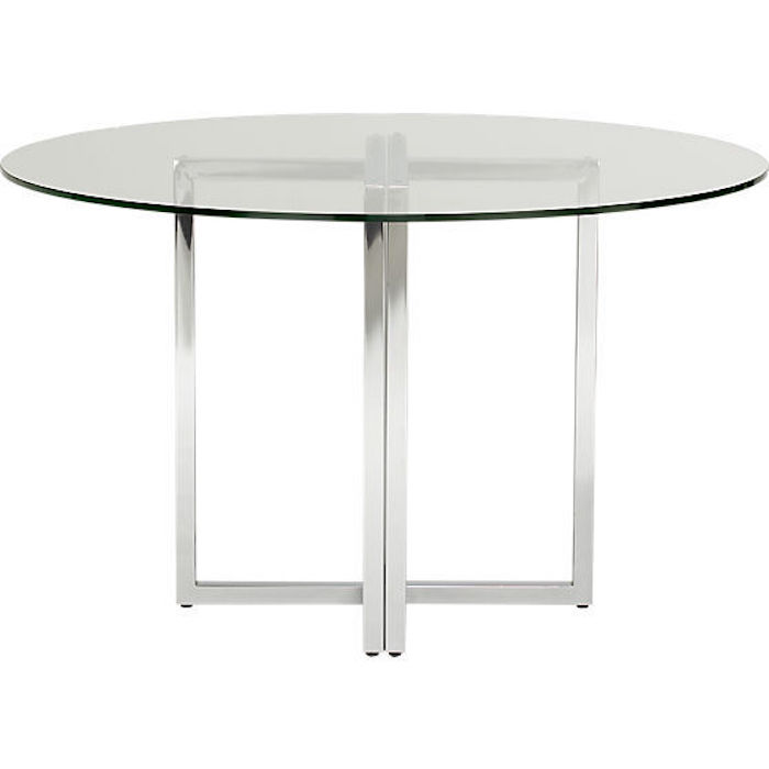 Chrome Dining Table With Round Glass Top Questnyc Chrome Dining Table With Round Glass, 50 Round Glass Dining Table