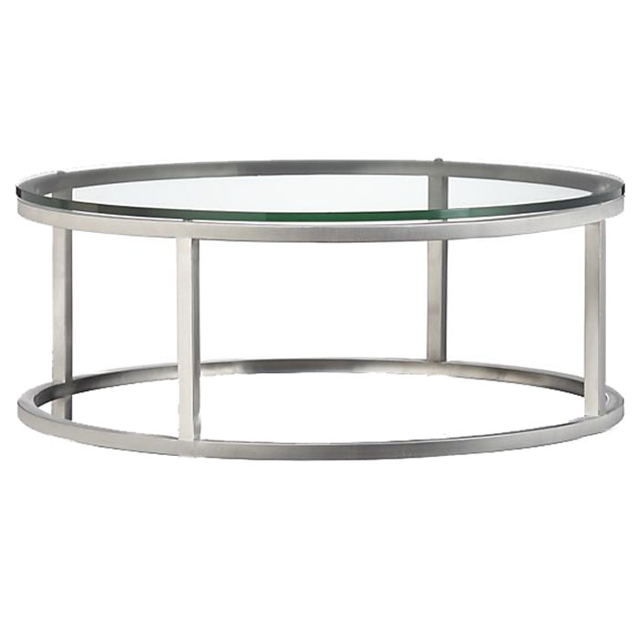 Round Chrome Coffee Table With Glass, Round Glass And Chrome Coffee Table