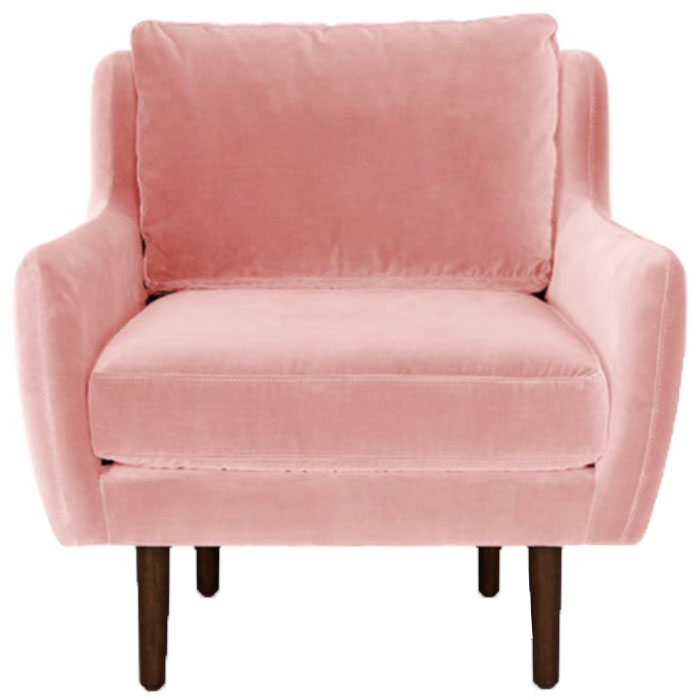 blush pink armchair