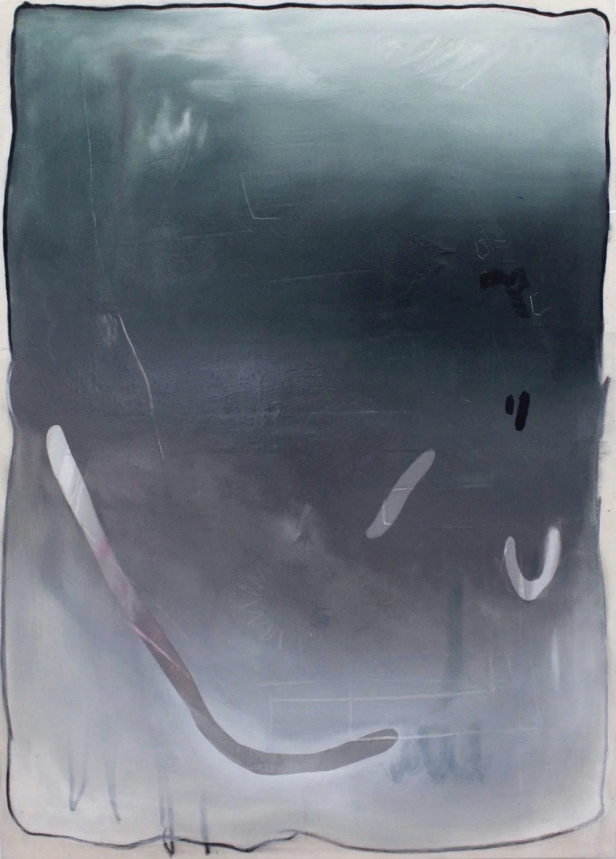 Grass is greener, 2018, mixed media and oil on canvas, 1mx1.40m
