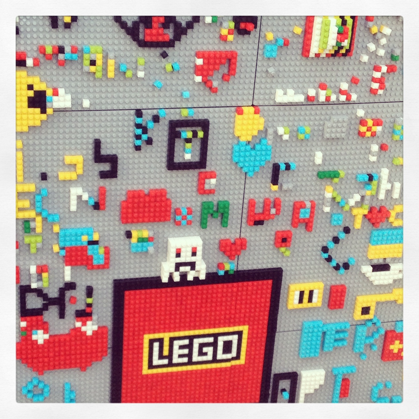 LEGO graffiti wall