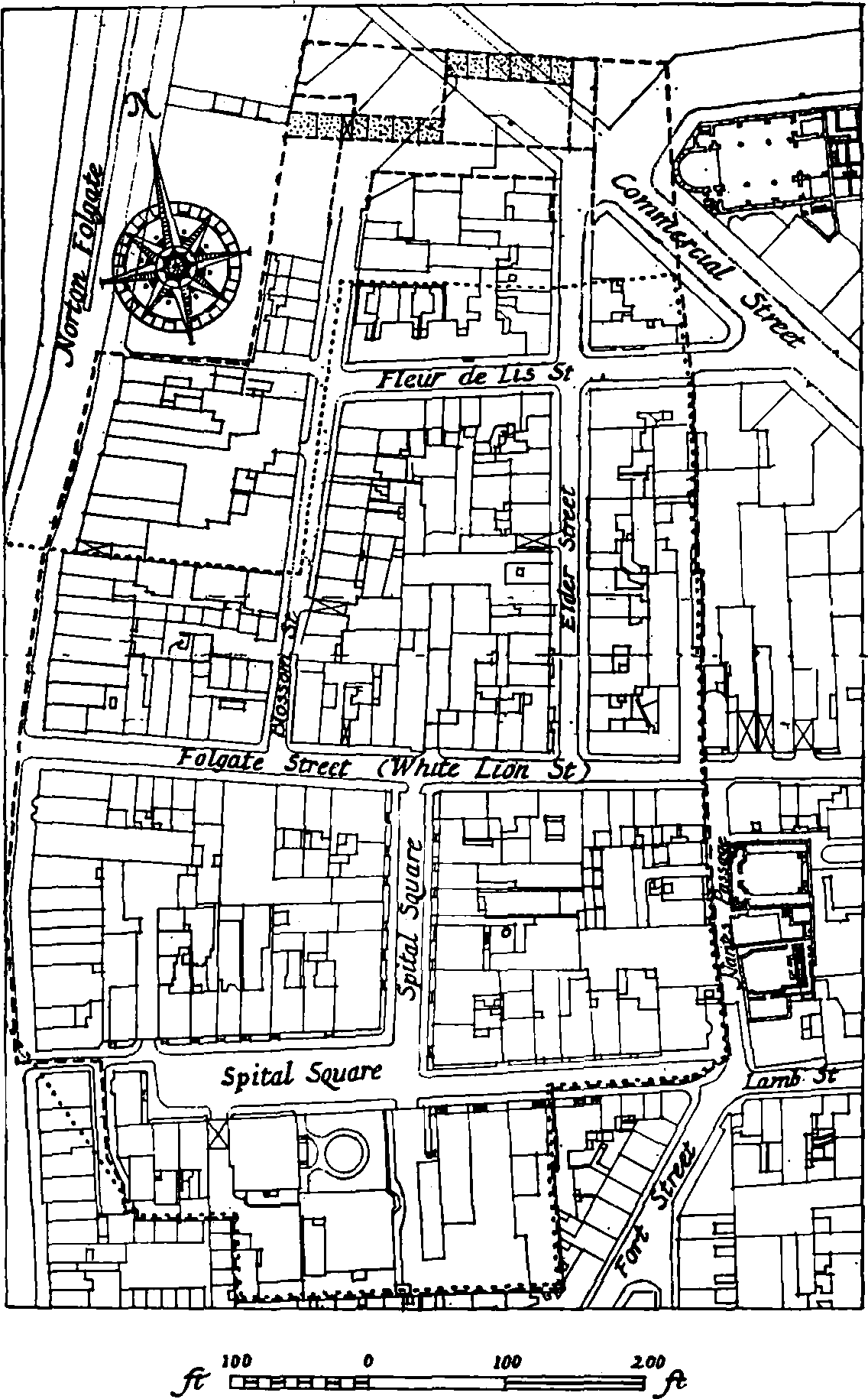 Based on a plan in the Public Record Office and on the Ordnance Survey 1873–5 . . . . Norton Folgate Liberty boundary