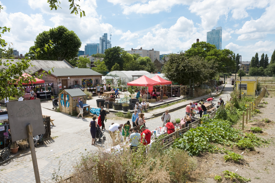 Spitalfields City Farm is open every day from 10am until 4pm. Produce is available for sale and it is popular place with families and young children. 