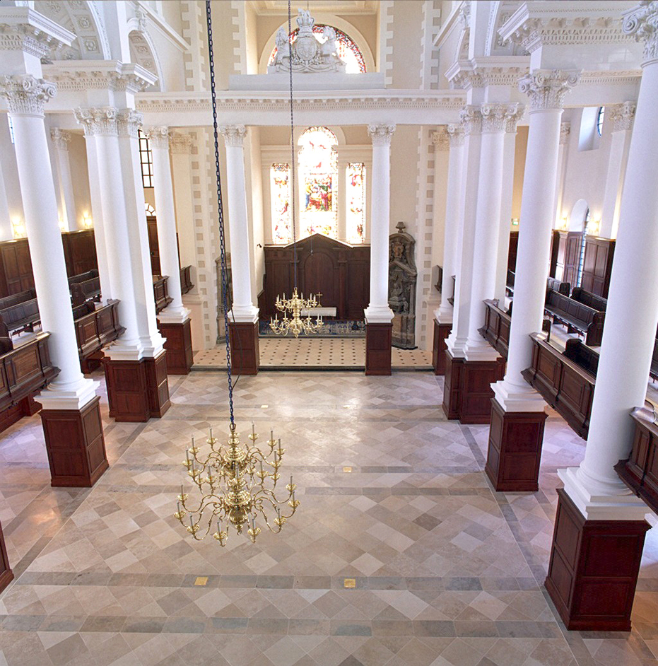 The interior of Christ Church when being prepared for a secular function