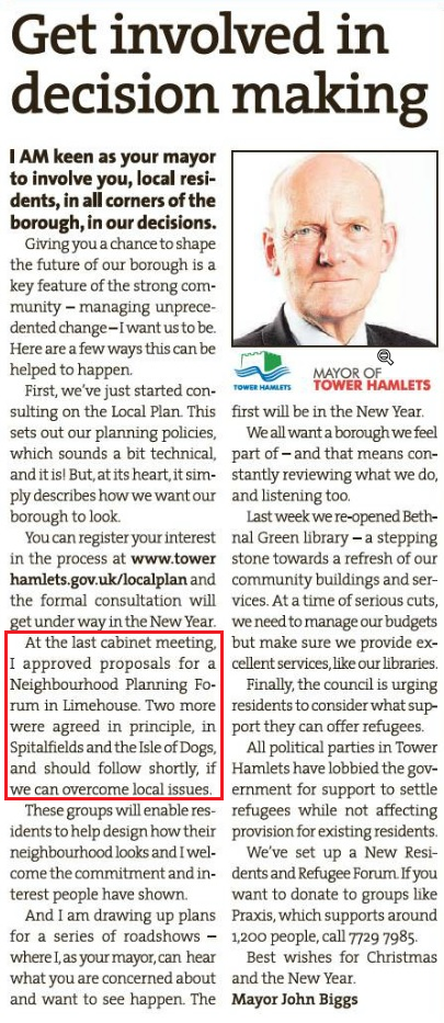 Published in East End Life, 18.12.15