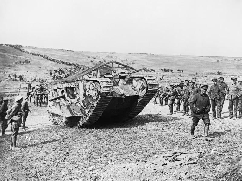 Tank preparing to advance at Flers Courcelette