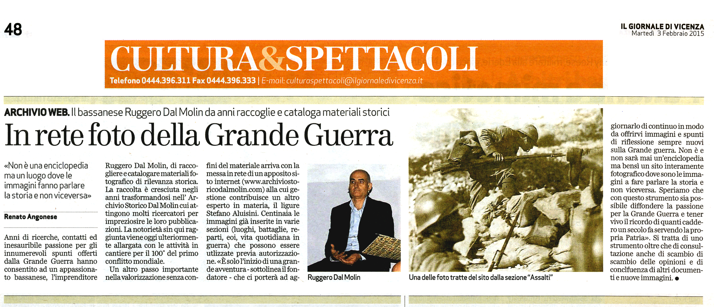 Da: "Il Giornale di Vicenza" (3 febbraio 2015)