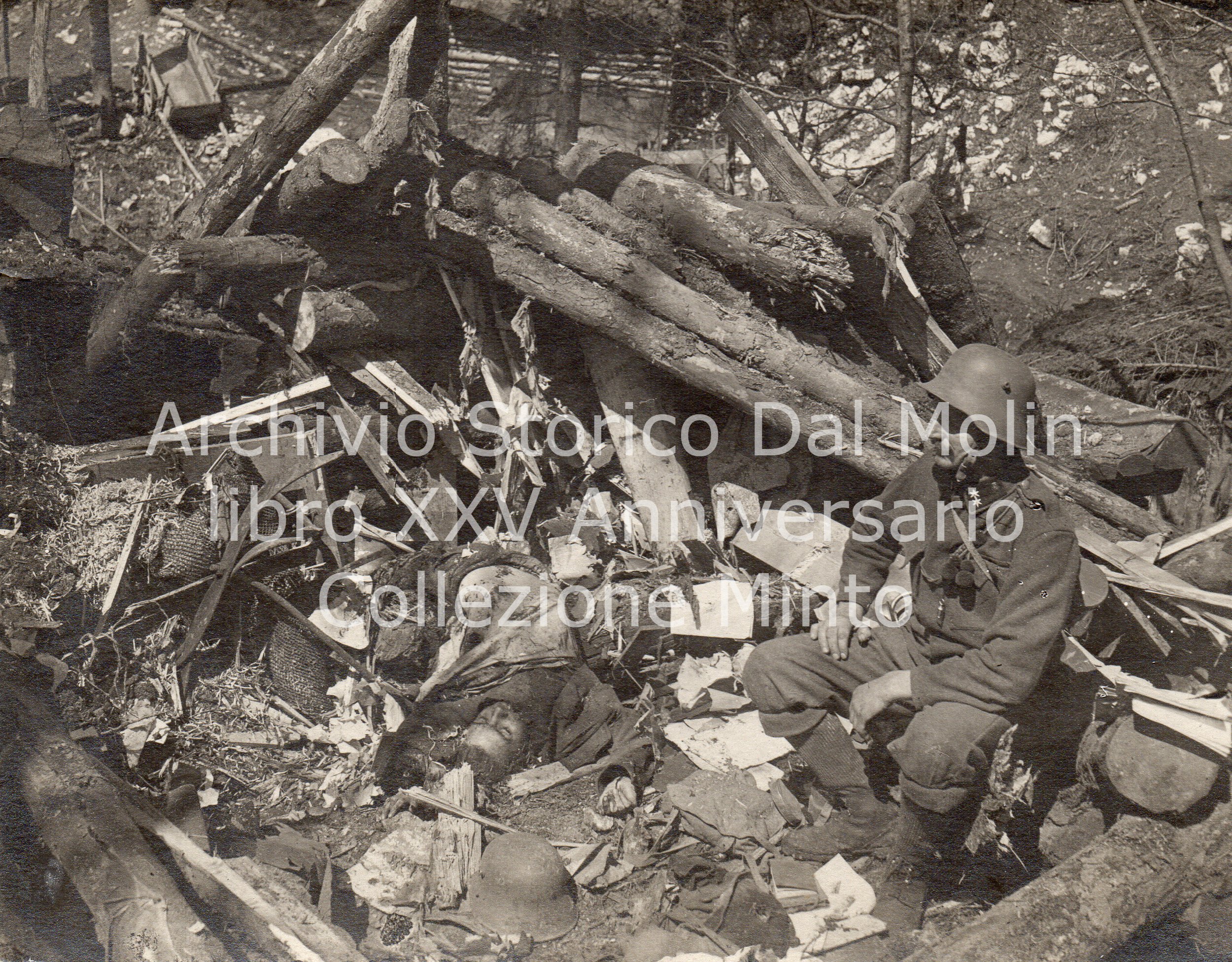 G1 b 412b Baracca austriaca centrata dall'artiglieria italiana in Val Frenzela (Coll. Minto)(1).jpg