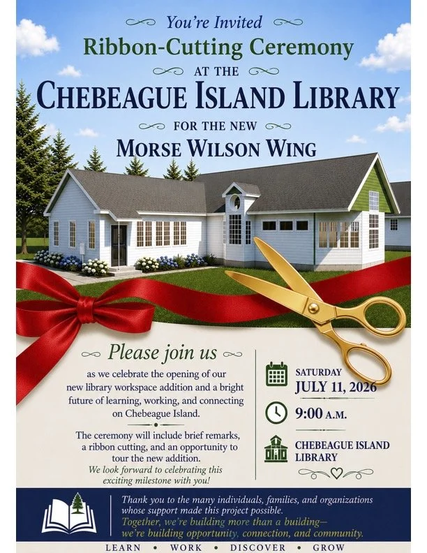 Chebeague Island Library Morse Wilson Addition Ribbon Cutting