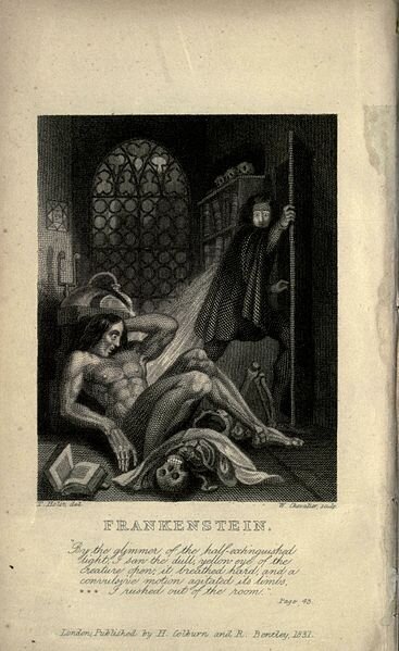  Frankenstein, Mary Shelley, 1831 