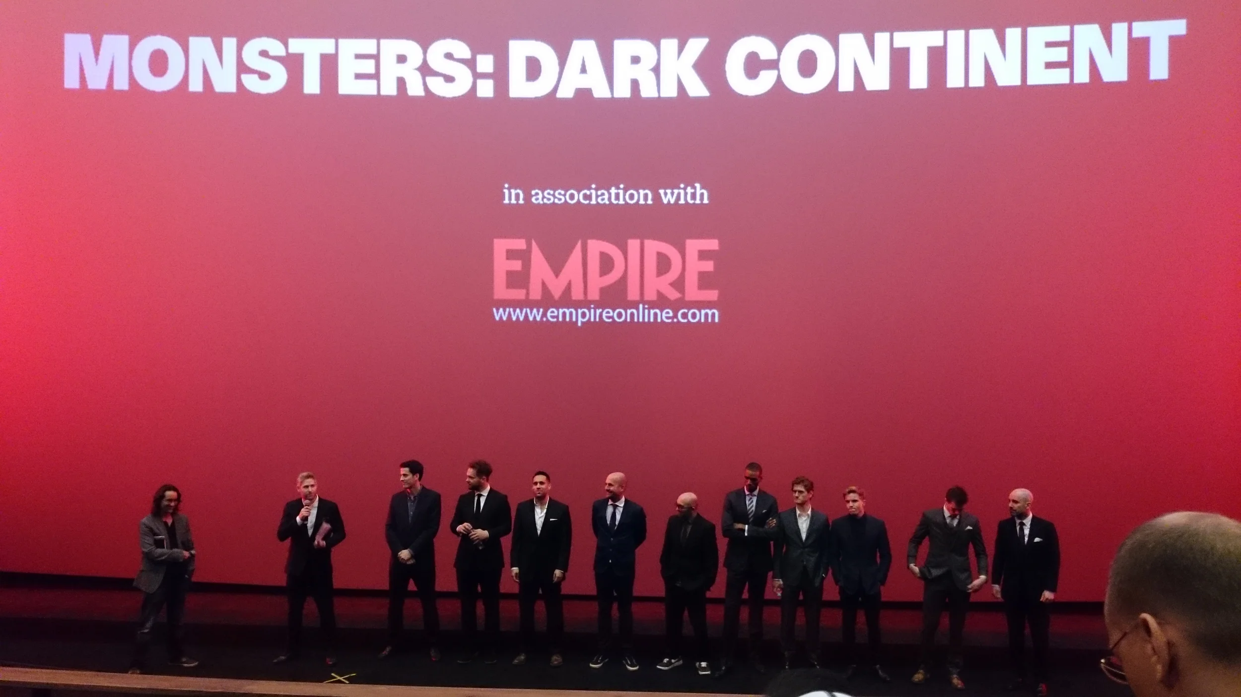 It's that Dan Jolin out of Empire Magazine with Tom Green and the Monsters: Dark Continent team