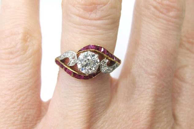 18k Rose Gold And 14K Gold Two-tone Ruby And Diamond Vintage-inspired Engagement  Ring #105312 - Seattle Bellevue | Joseph Jewelry