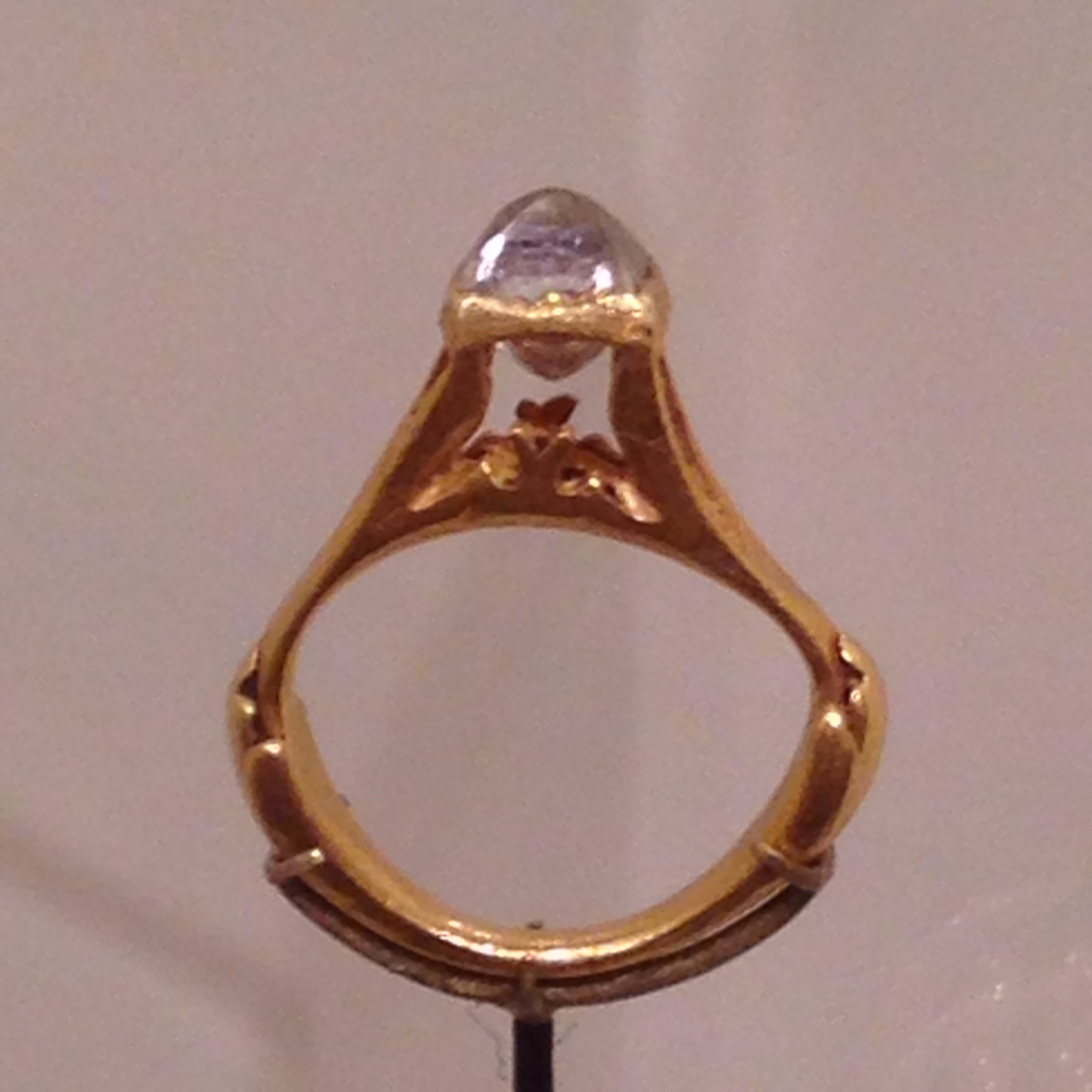 Roman octahedral diamond ring; Roman Empire, 3rd-4th century AD.