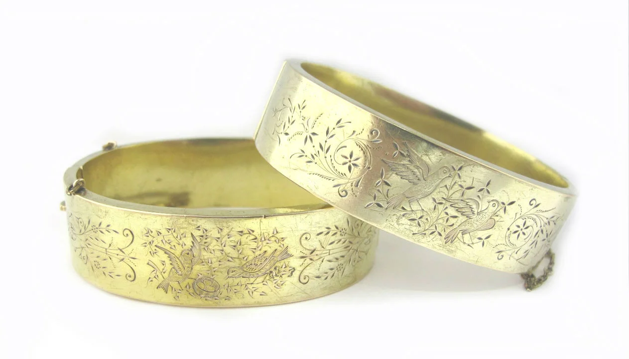Victorian 14k gold bracelet pair, available in our online shop .