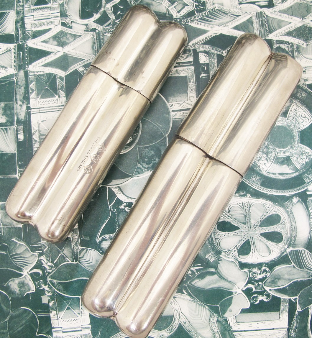 Vintage Sheffield Pewter Cigar Holders. Available at Gray & Davis. 
