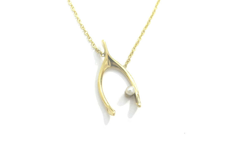 Wishbone gold necklace