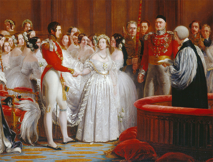 The wedding of Victoria & Albert, 1840. 