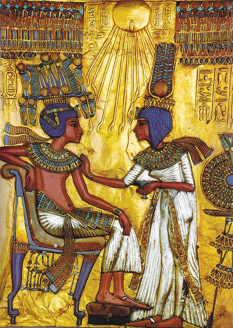 Actual image painted on guilded chair in King Tut's tomb