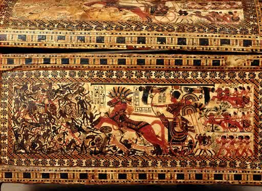 Actual wooden box in King Tut's tomb