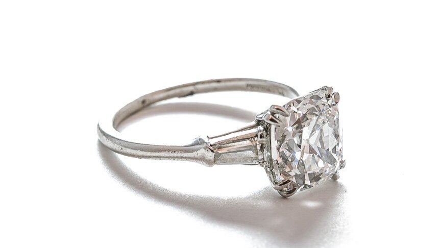 Internally Flawless Harry Winston Engagement Ring Gray Davis Antique Custom Jewelry