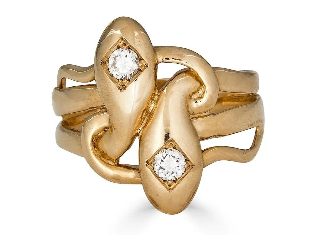 Victorian-Inspired Diamond Double Snake Ring — Gray Davis: Antique  Custom Jewelry - Main Image