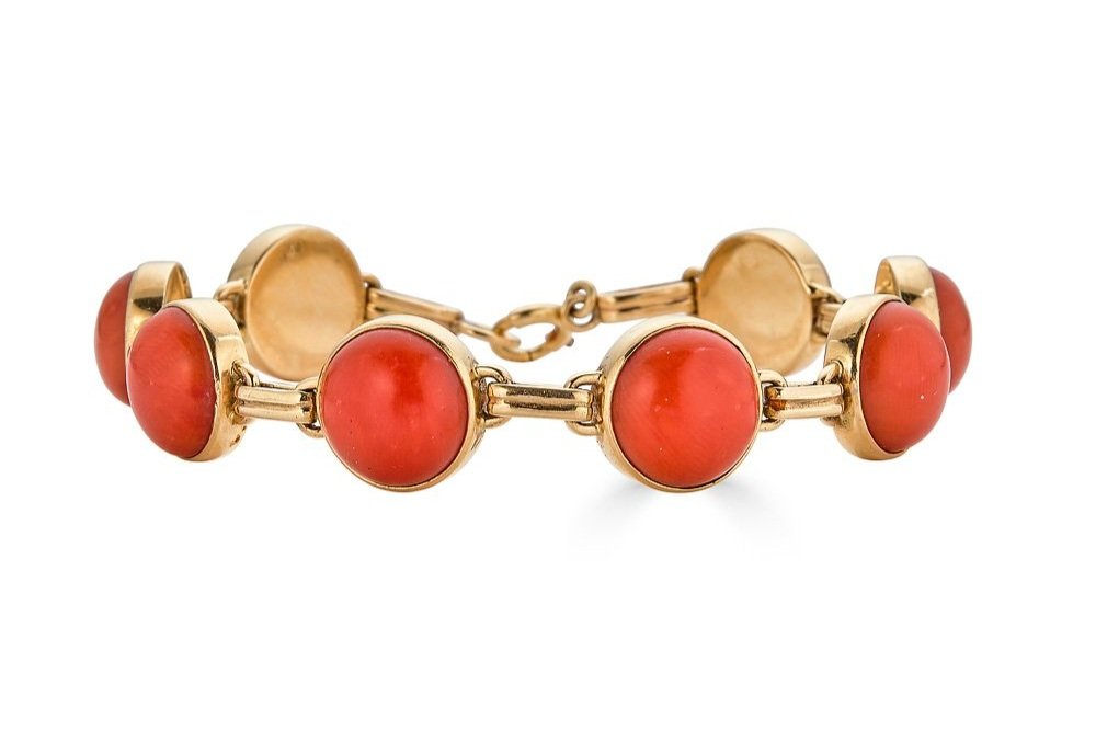Buy Top Quality 6 Mukhi Java Double Turn Bracelet With Coral